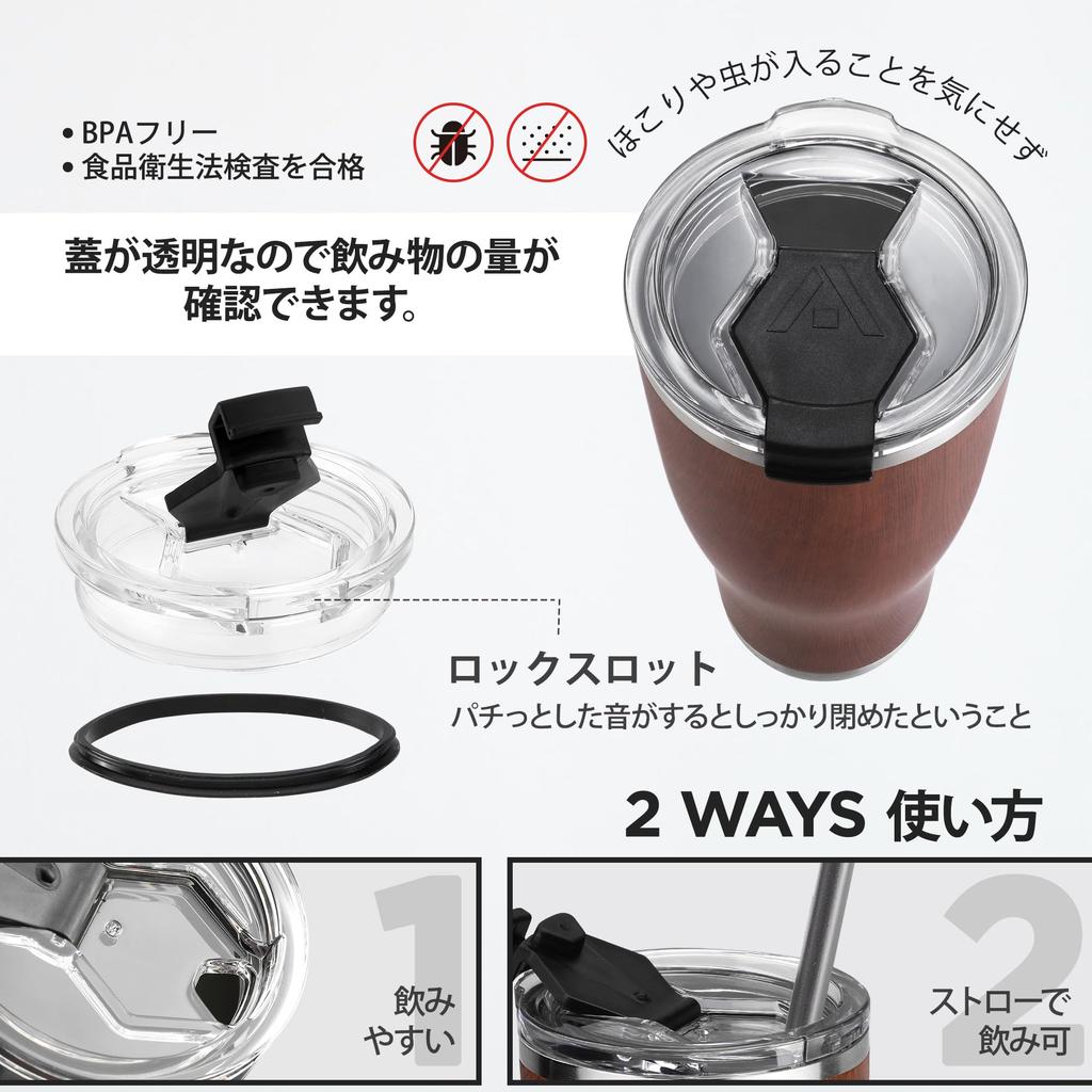 HAUSHOF 600ml Edelstahl-Becher mit Deckel, Auto-Becher, Kaffeetasse, Wasserflasche, Becher, Doppelwandig, Vakuumisoliert, Großes Fassungsvermögen, Hält