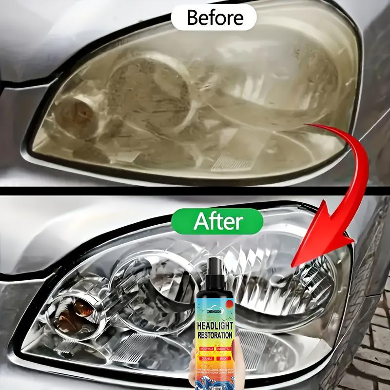 Headlight Restoration Kit - Transparent, Bright Headlight Advanced Repair Solution, Prevents Yellowing and Oxidation, Long-Lasting Protective Coating