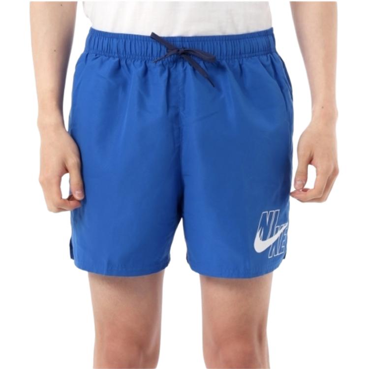 Nike Logo Swim Trunks Men Swimwear Blue NESSA566-494