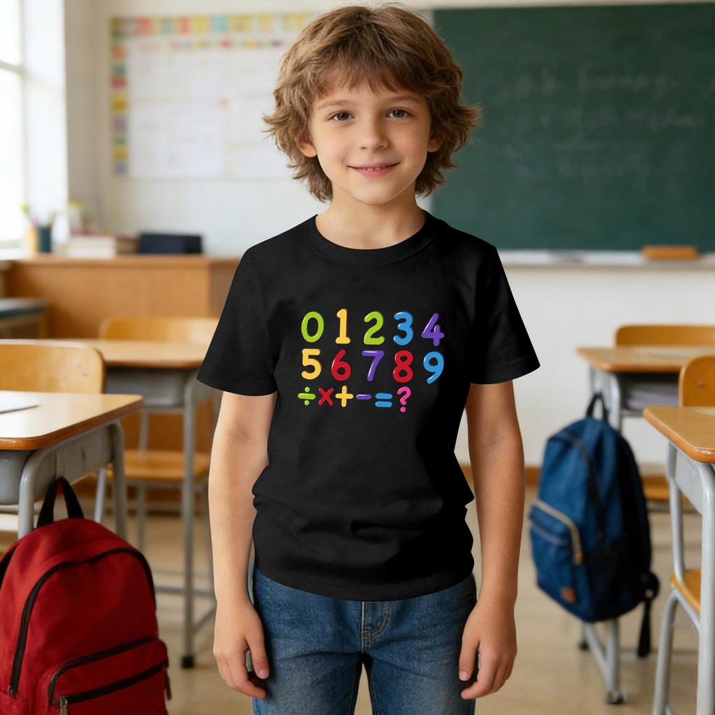 Modische Rundhals-Kurzarm-Arbeitskleidung bedruckte Oberteile für Kinder-Sommeroberteile