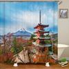 Beautiful Natural Scenery City Town Shower Curtains Bathroom Waterproof Polyester Fabric Bath Curtain Landscape Decor Curtains