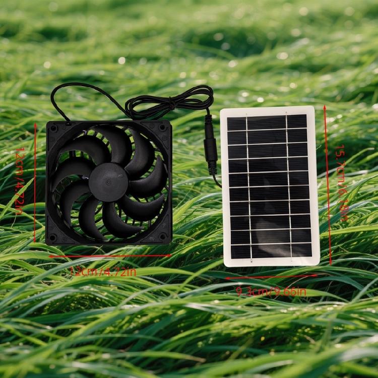 Energy Efficient Solar Exhaust Cooling Fan For Workspaces High Performances Airflows Lightweight Silicone Plastic Build Simple Installation