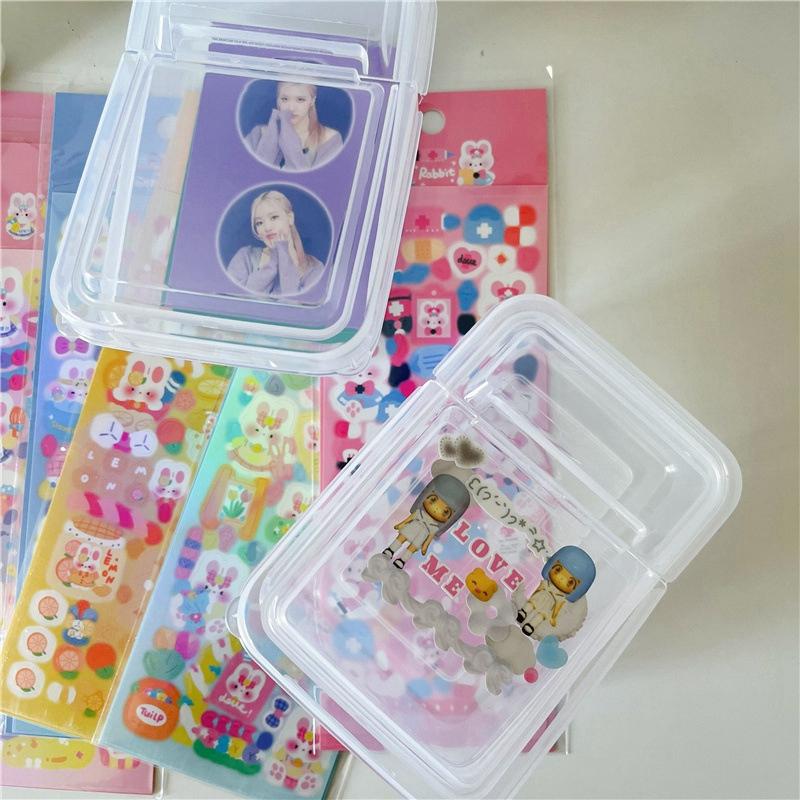 Transparent Plastic Storage Box Photocards Small Card Storage Box Organizer Kpop Photocard Storage Box Small Card Storage Box