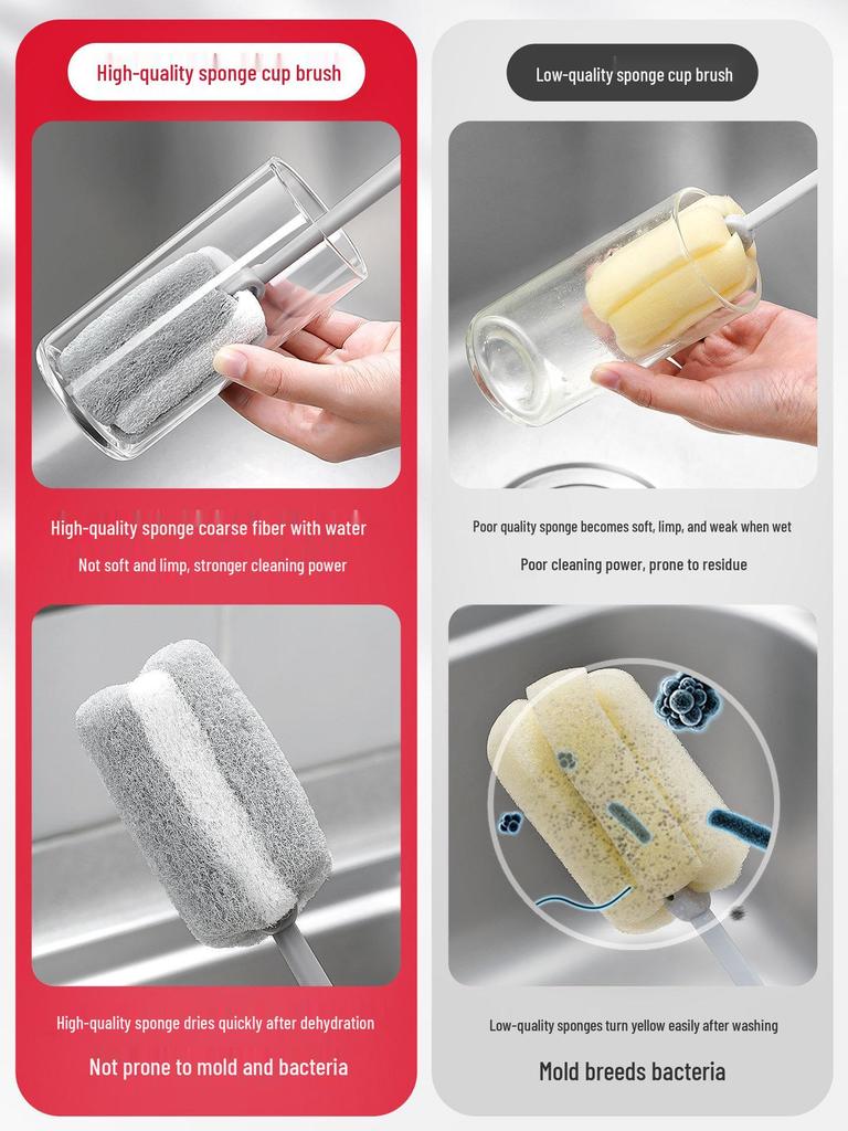 Japan Cup Milk Bottle Brush - Multi-Functional, Long Handle, No Dead Corners, Kitchen Cleaning Tool.
