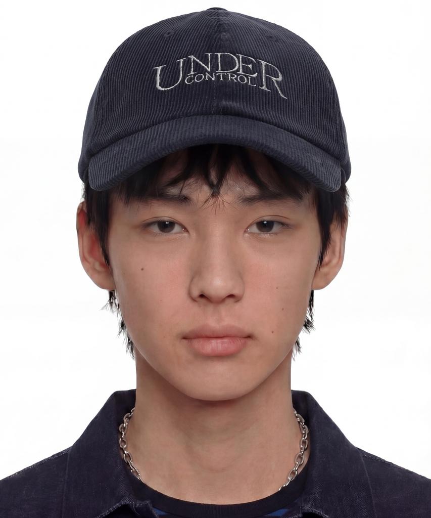 Eondeokeonteulol Unisex Autumn/Winter Corduroy Basic Soft Top Ball Cap Signature / Authentic B B / Cd / Navy