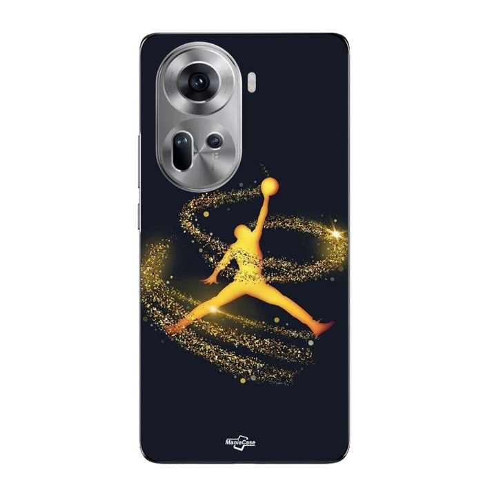 Coque Pour Oppo Reno 11 5g Jordan logo poudre filante dorée Maniacase