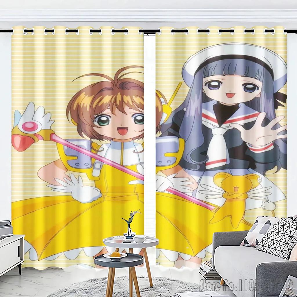 Cardcaptor Sakura Window Curtain 3D Print Blackout Curtains Living Room Bedroom Decor Kids Gift
