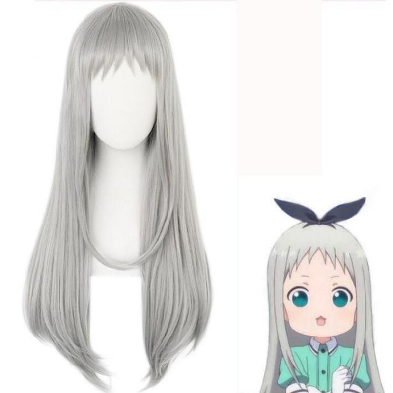 

Длинный прямой парик аниме, смесь S, канзаки Хидери, серый костюм для косплея, термостойкие синтетические волосы, женские парики для косплея