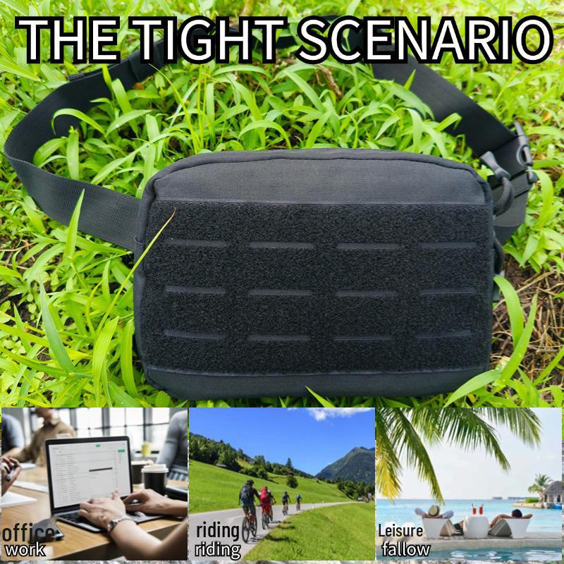 Men's Tactical Cross-Border Outdoor Sports Waist Bag with Laser-Cut MOLLE Mounting