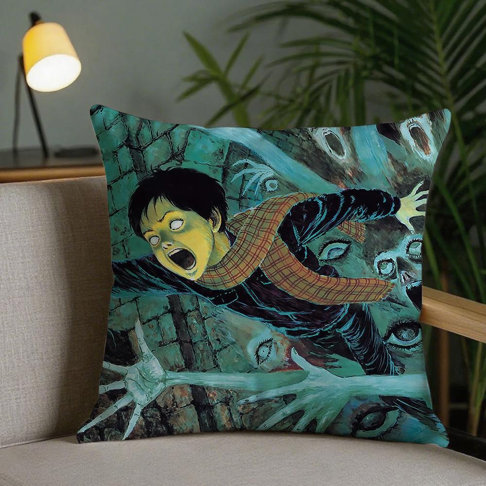 Artwork JJunji IIto Pillow Case Square DoubleSided Printing Sofa Cushion Cover Pillowcase Bedroom Bedside
