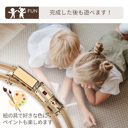 Apricity 3D Wooden Puzzle for Adults [Assembly Steam Locomotive] with Japanese Instructions and Building Videos. Craft Kit for Easy Building.