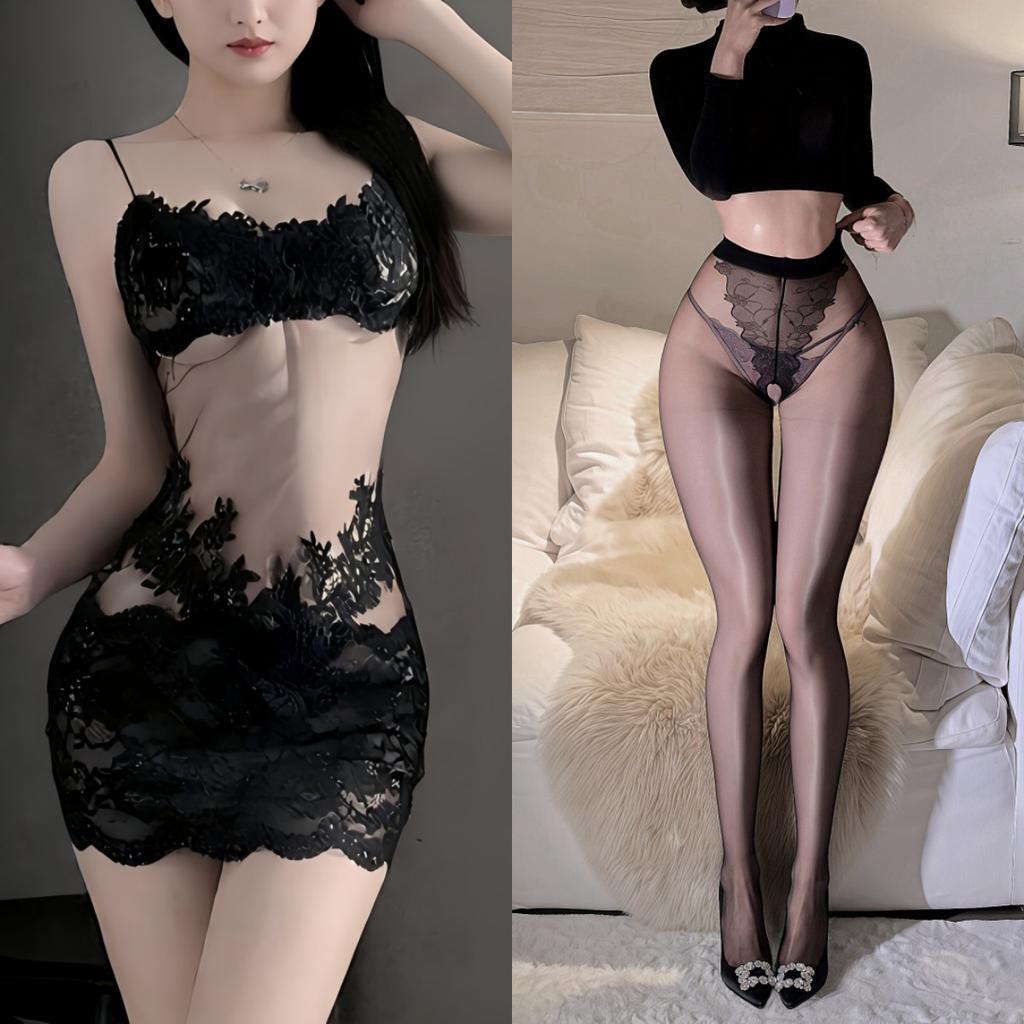 Sex underwear lace transparent sexy nightdress royal sister feeling mesh suspender pajamas women's pure desire wind embroidery summer