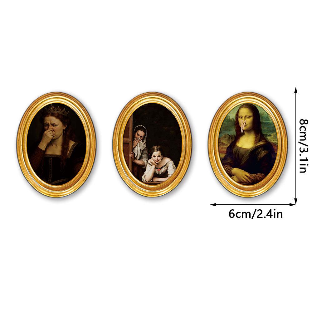 MZCT455-481 Creative 3D Wooden Round Photo Frame Refrigerator Magnet