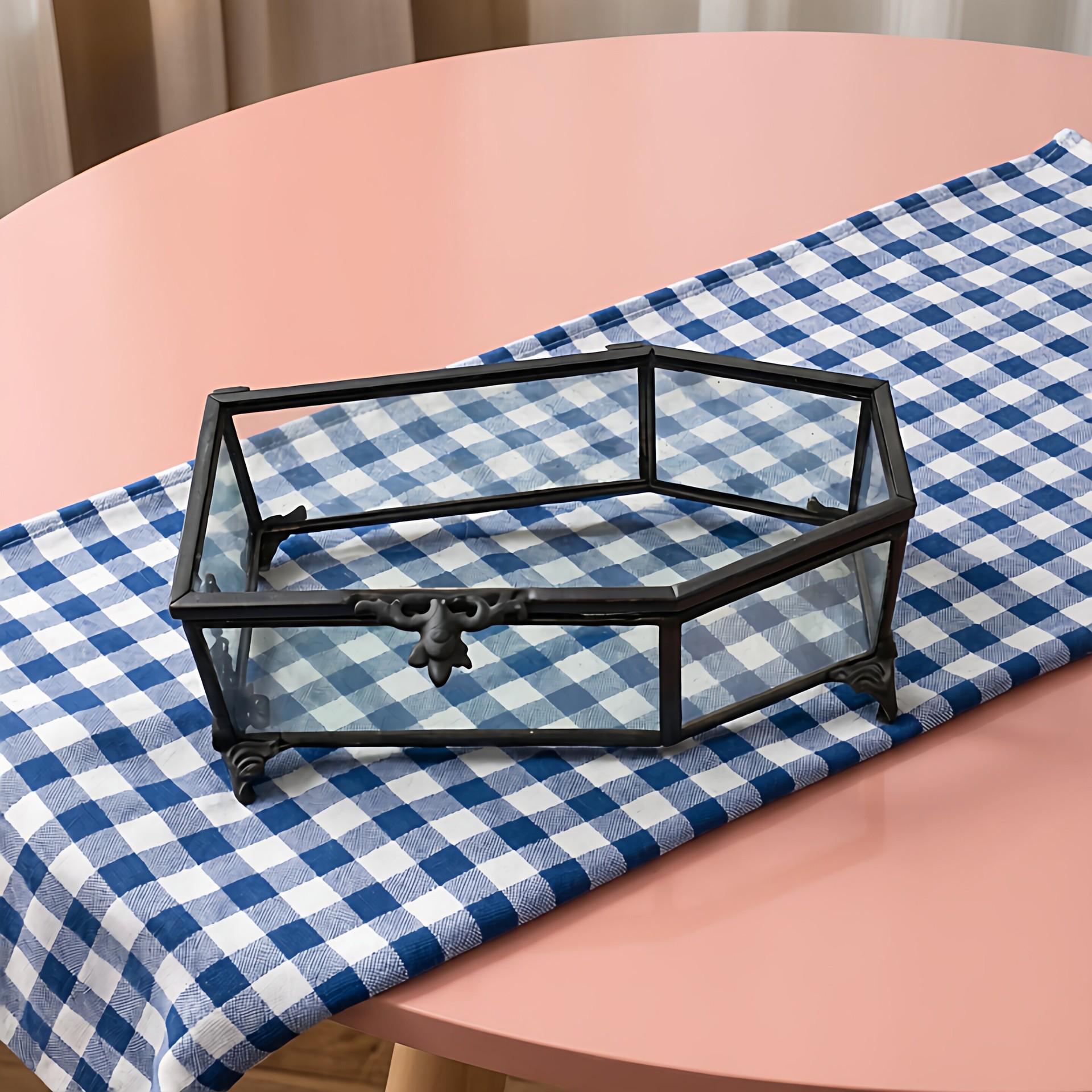 

Nordic Glass Jewelry Box for Rings & Ornaments - Dressing Table Display Stand 13.6 x 7 x 6.5 CM чорний/олов яного кольору