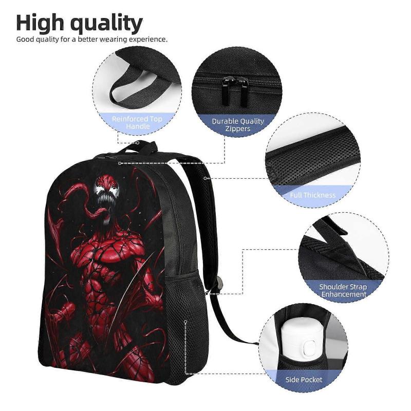 VENOM Travel Camping Work Backpack for Womens/Mens Gifts Casual Daypack Cartoon Anime Notebook Bags-LDYH34