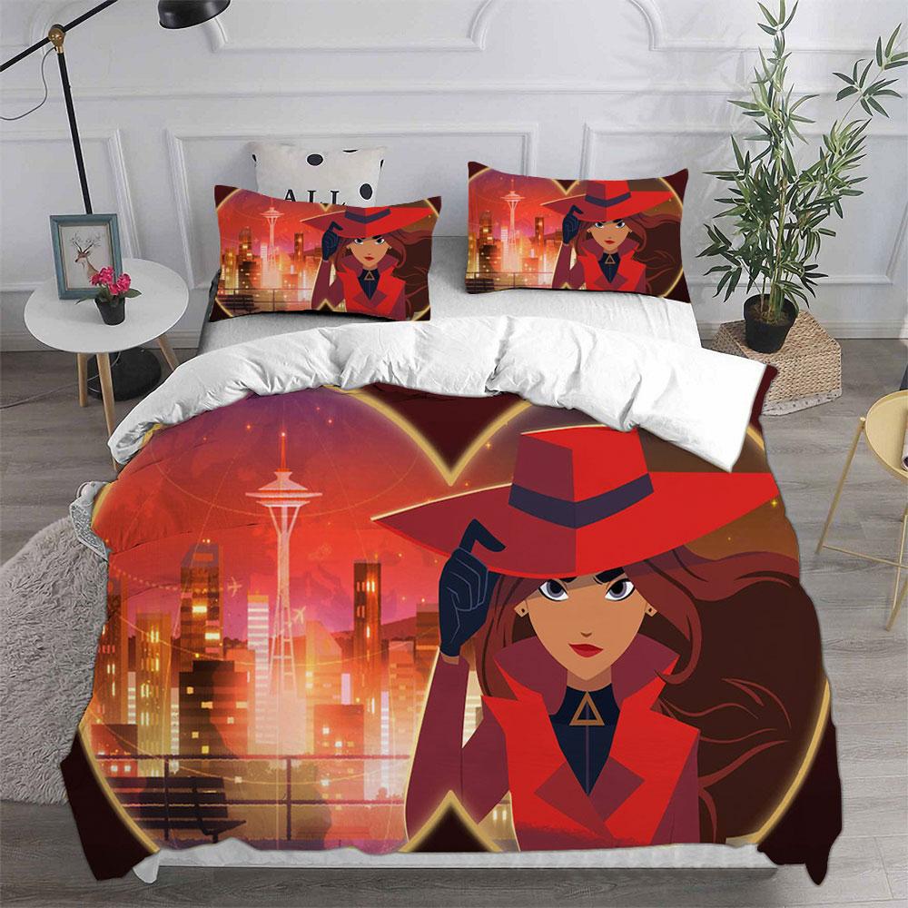 Carmen Sandiego Bedding Sets Bed Cover Comforter Duvet Cover Pillow Case 2-3 Pieces Sets Kids Adult Bedroom Decor