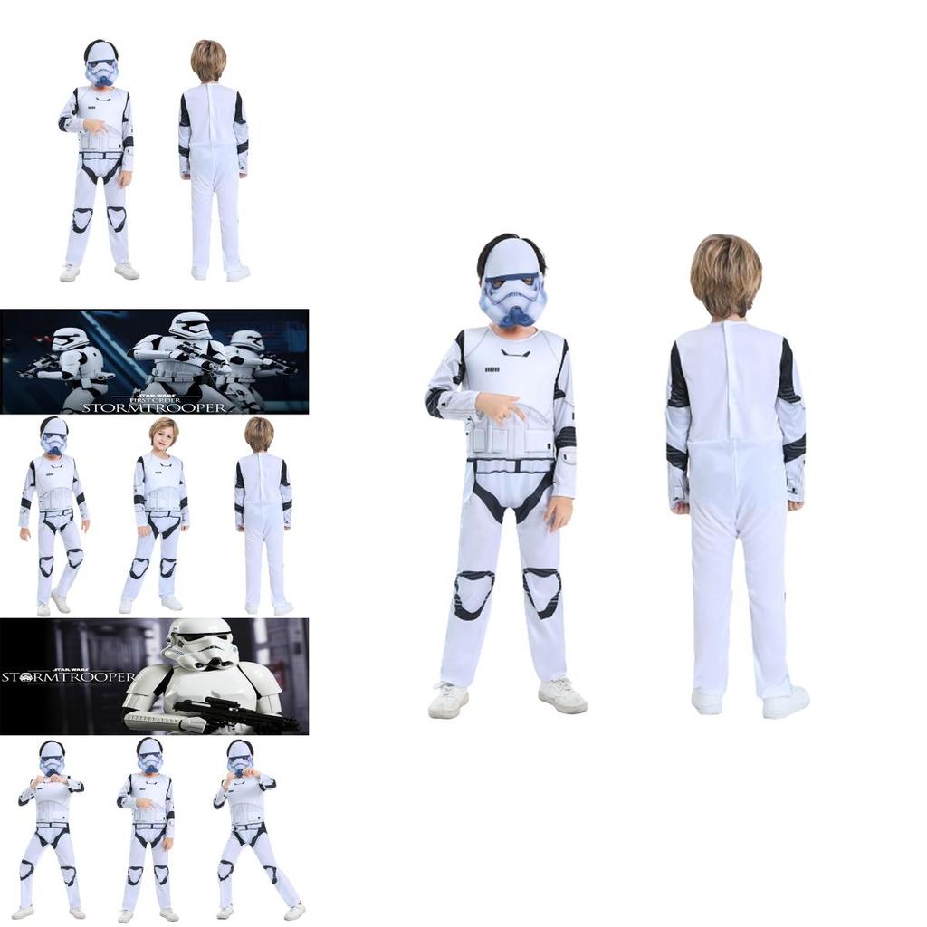 Star Wars Imperial Stormtrooper Cosplay Costume Bodysuit With Eva Mask For Kids Anime Party Gift