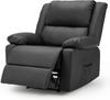 YODOLLA Ergonomic Recliner Chair – Adjustable TV Chair with Footrest , Modern Faux Leather, Manual Controls & Side Pockets (Black)