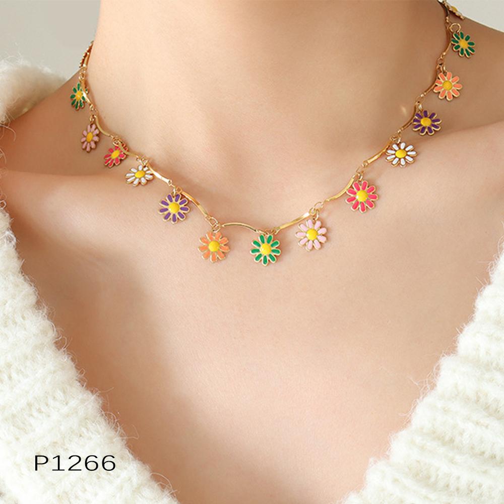 Multi Small Pendant Tassel Necklace For Women Stainless Steel 18K Gold Plated No Tarnish Bohemia Women's Neck Chain Necklaces