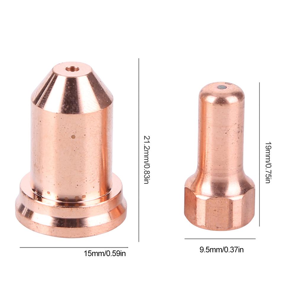 5 Sets Plasma Cutting Torch Consumables Caliber 1.0/1.3mm Electrode 52558 for PT80 PTM80 Plasma Cutting Torch