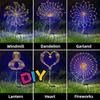 New Firework Solar Lights Outdoor Garden 4 Pack 120 LED Firework Landscape Lights with 2 Lighting Modes Easy To Bend Into Any