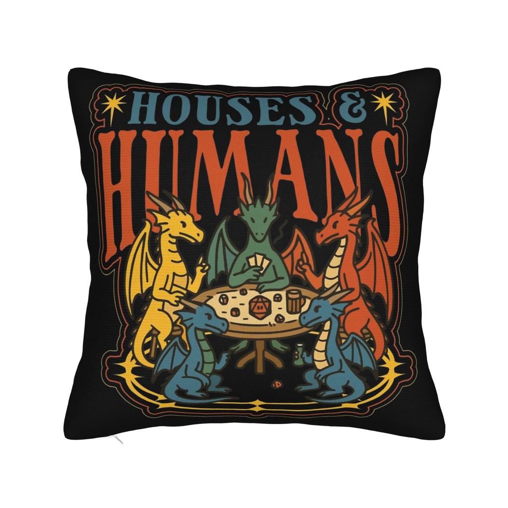 Houses Humans Dungeon and Dragon Pillowcase Soft Cushion Cover Decorations Pillow Case Cover Living Room Square cm