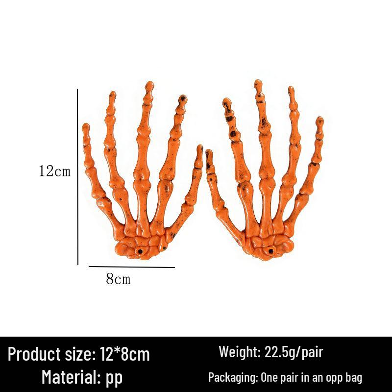 Halloween Skull & Skeleton Stake Set: 3-Piece Hand Bones & Head Decoration for Festive Props