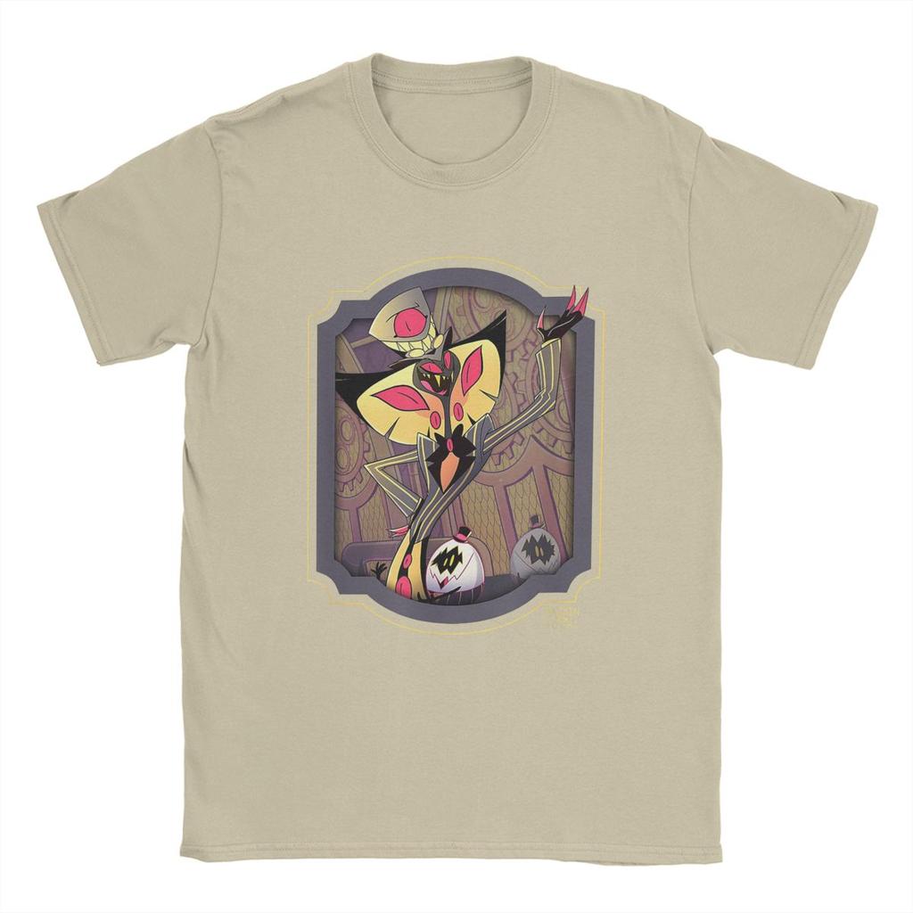 Hazbin T-Shirts Hotels Sir Pentious Men Anime figure Cartoon Vintage Cotton Tees Crewneck Short Sleeve T Shirts Graphic Printed