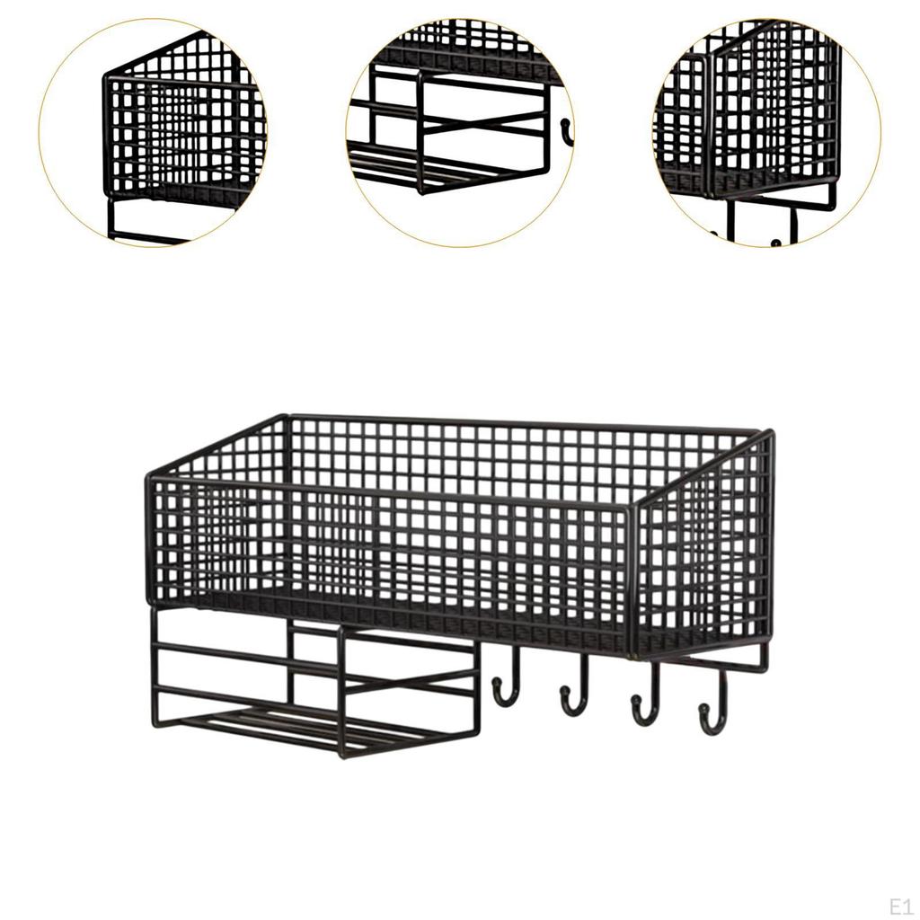 Kitchen Wall Mount Storage Rack Bathroom Shelf Rustproof No Punching Space Saving Versatile
