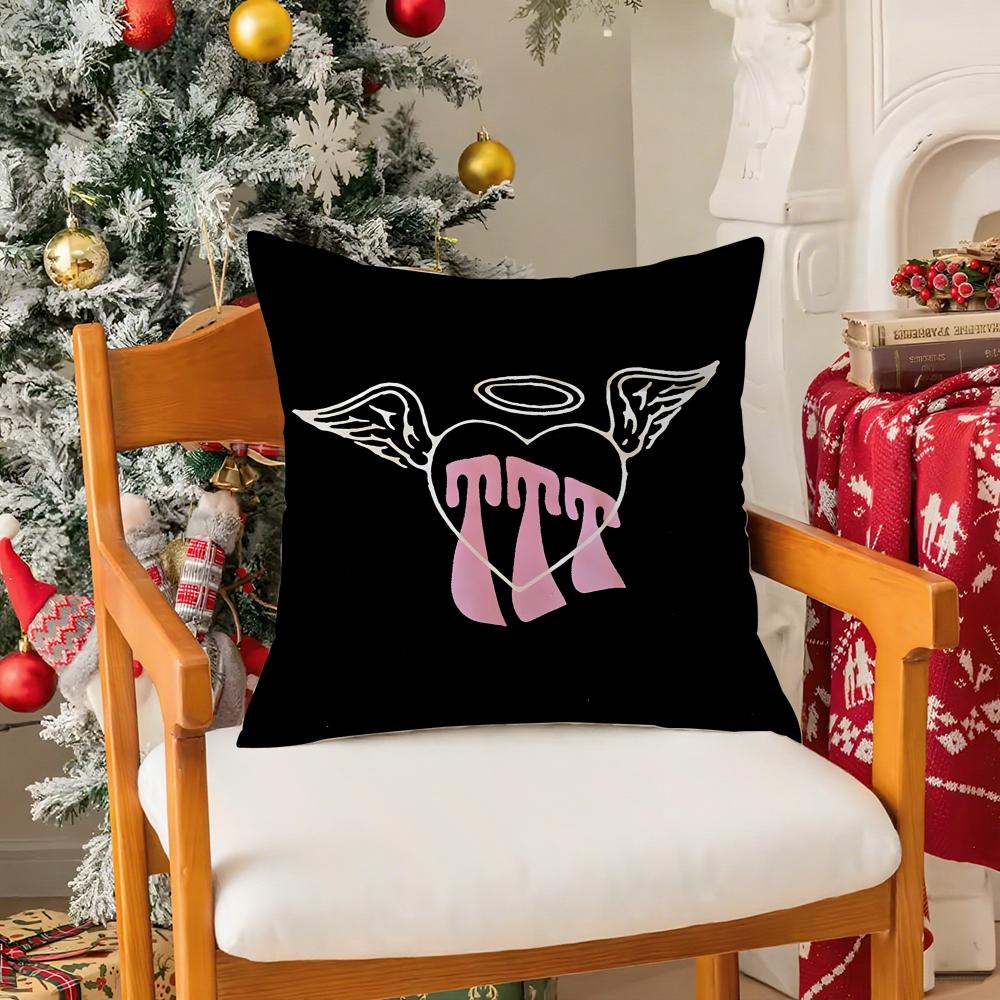 Singer MMartina Stoessel TINI Music Pillow Case Silky Short Plush With Invisible Zipper Dustproof Sofa Cushion Cover