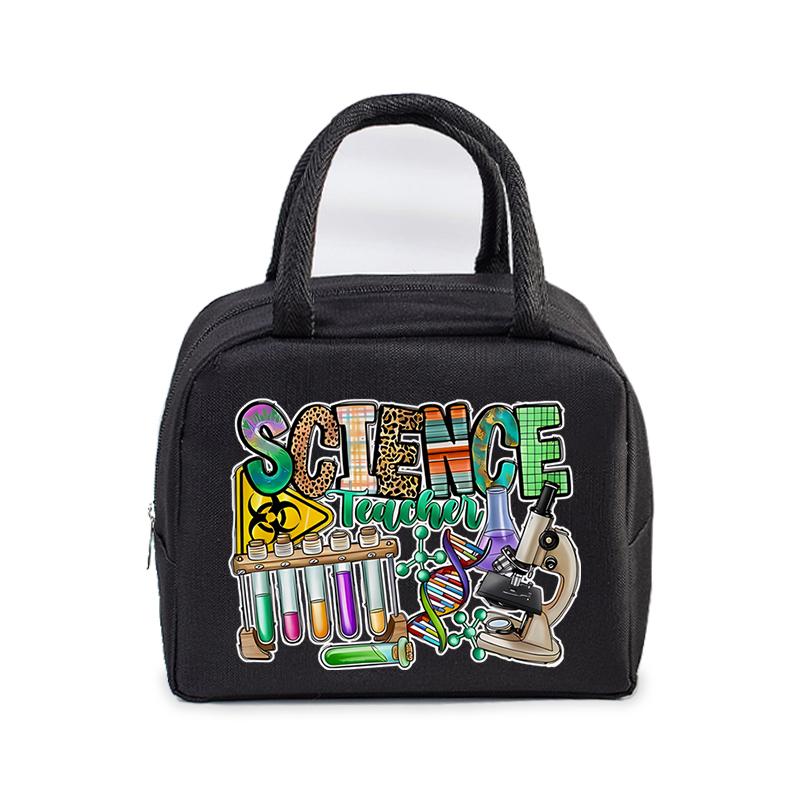 "Teachers Change The World" Pattern Women Men Portable Lunch Bags Funny Books Coffee Pencil Thermal Food Insulation Lunch Bag