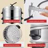 ZISIZ Commercial Stainless Steel Three-Tier Electric Steamer