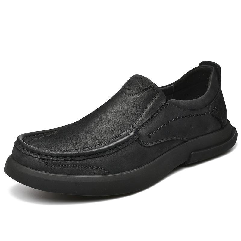 Fashion Genuine Leather Mens Casual Shoes Handmade Oxford Shoes Lace Up Leisure Walk Sneakers Non-Slip Male Hiking Shoes Walking Loafers