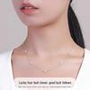 Elegant Four-Leaf Clover Zircon Necklace - Luxurious Clavicle Choker for Women