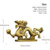 Aris & Juno Brass Prosperous Dragon Feng Shui Statue – Chinese Wealth & Prosperity Figurine for Entryway, Home Office Desk or Shelf Decor, Gift for