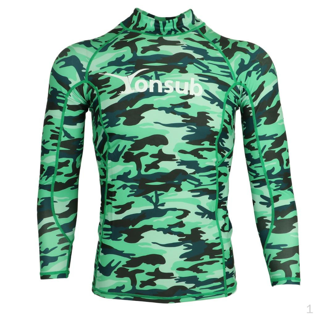 

Adult Men Long Sleeve Surfing Swimming Beach Wetsuit Top Shirt Swimsuit - Lightweight, , Breathable