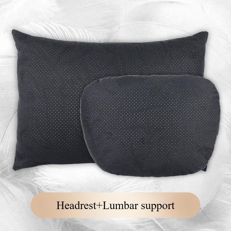 S-Class Car Headrests Lumbar Cushions Neck Protection Pillow Suede Seat Backrest Cushions Auto Accessories