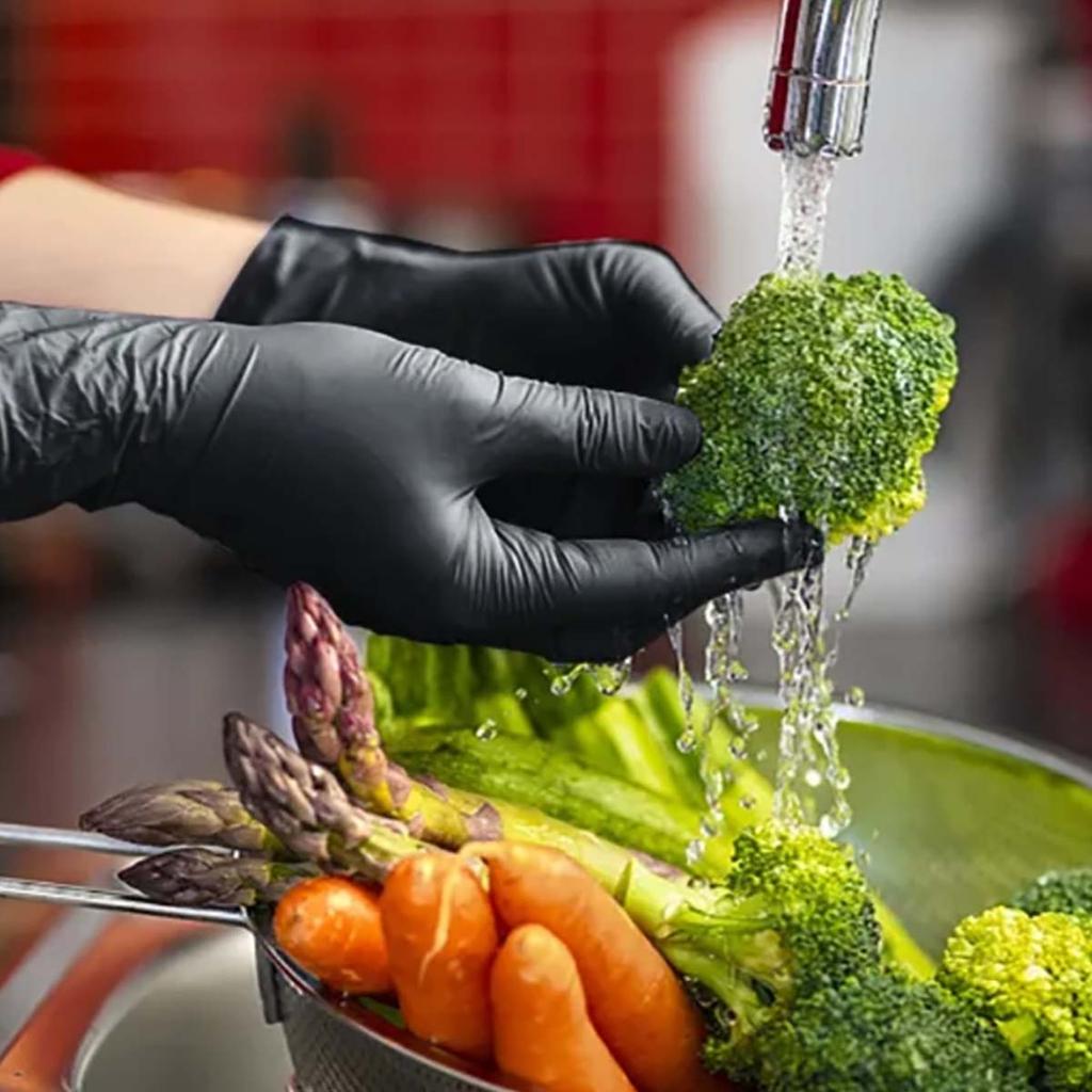 100PCS/Set Thickened Disposable Gloves, High Elastic Black Gloves, Elastic Gloves, Disposable Food Grade Multi-purpose Gloves