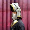 Medieval German Gothic Sallet Helmet 18 Gauge Steel with Brass Trim Knight Armor Helmet for LARP, Cosplay Reenactment