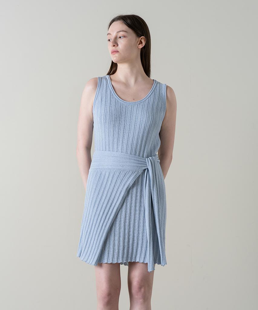 Noing Layered Knit Dress (Sky Blue)