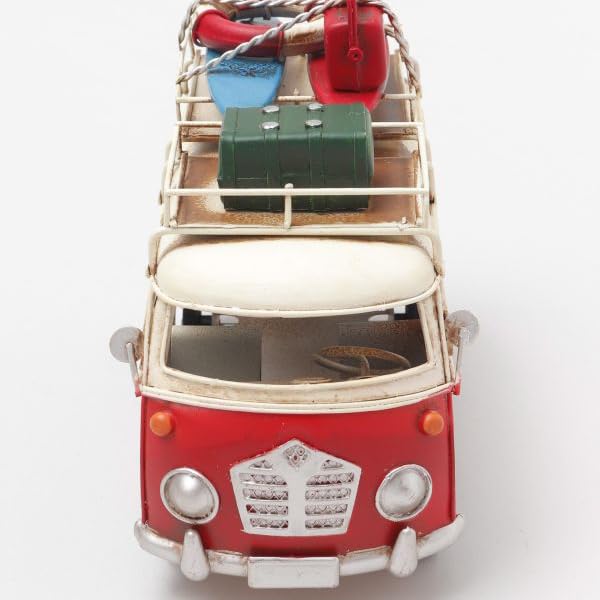 Hawaiian Miniature Car Toy Car Minicar Tin Surfboard Wagon Bus M (Red)