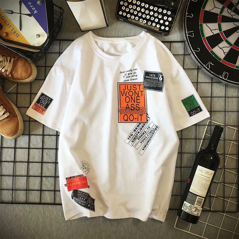 Camiseta de Verano para Hombre 2020 de Moda de Corte Holgado de Media Manga Dos en Uno