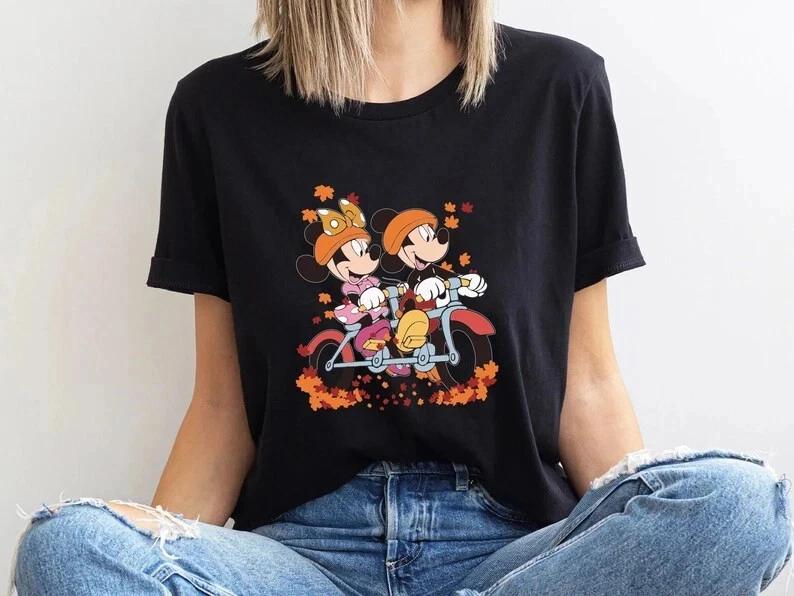 Mouse Riding Bike Fall Vibes Tis The Season Tshirt Unisex Unisex S