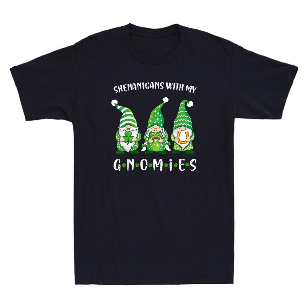 Shenanigans With My Gnomies St Patrick Day Groovy Gnomes Retro Men T-shirt XL