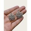 Bohemian Retro Hollow Silver Floral Pendant Earrings