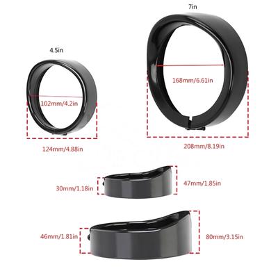 4.5inch 7inch Headlight Light Bucket Housing Trim Rings For Motorcycle Fog Lamp Visors Protective Trim Rings
