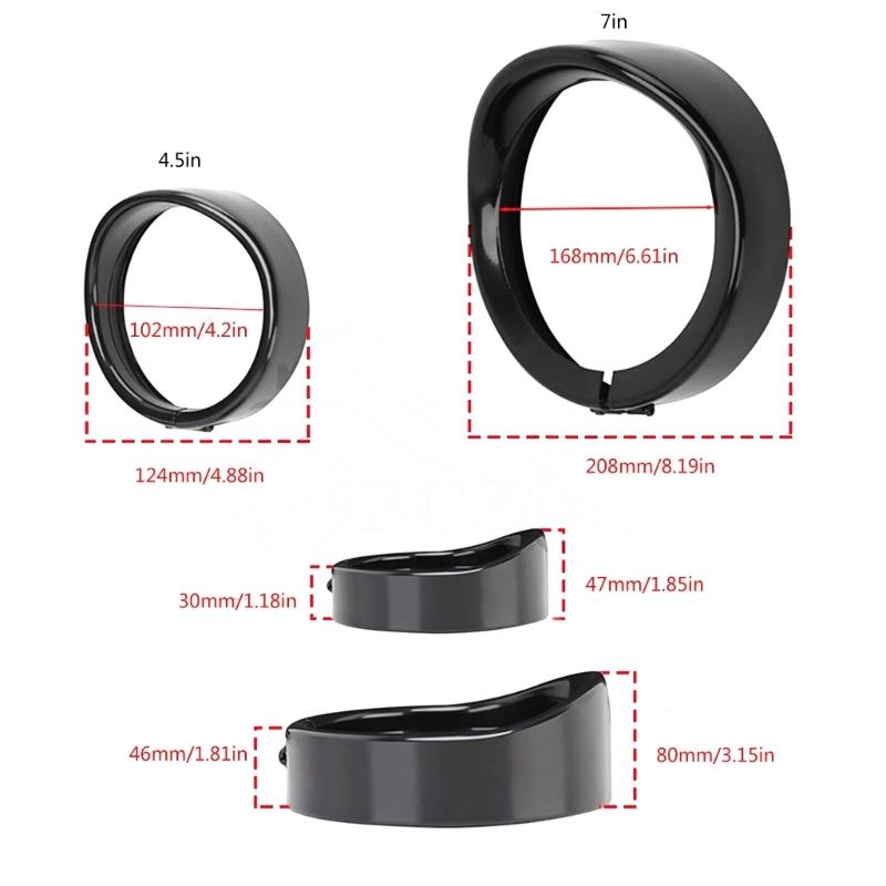 Mtorcycle Headlight Rings Bracket 4.5inch 7inch Led Round Trim Rings Mounting Bracket Headlight Trim Rings