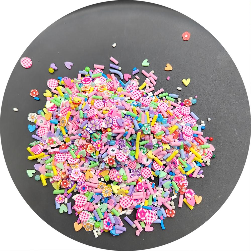 Valentine's Day Heart Polymer Clay Slices Soft Slime Clay Sprinkles for DIY Colorful Slime Decoration Crafts