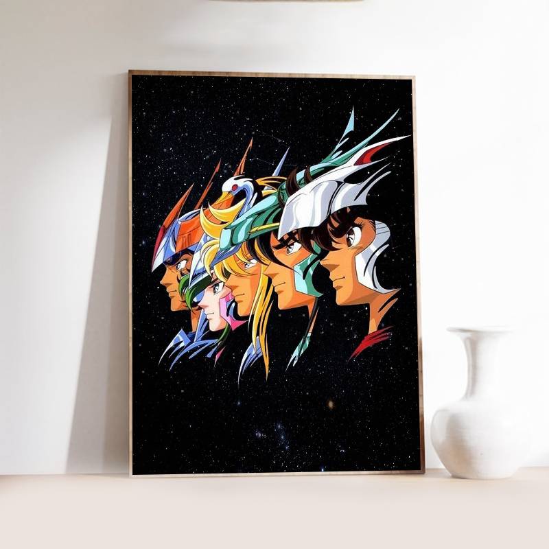 1PC Classic Anime S-Saint S-seiya Poster Self-adhesive Art Waterproof Paper Sticker Coffee House Bar Room Wall Decor