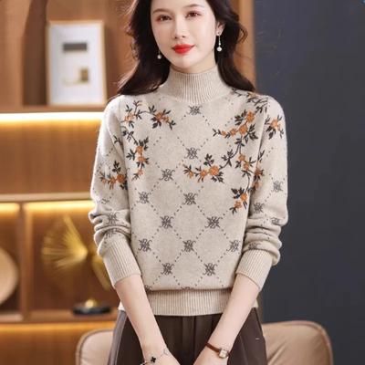 Bestickter kurzer Damenpullover Frühling und Herbst Slim Warmes Unterhemd mit lockerem Oberteil Strickpullover